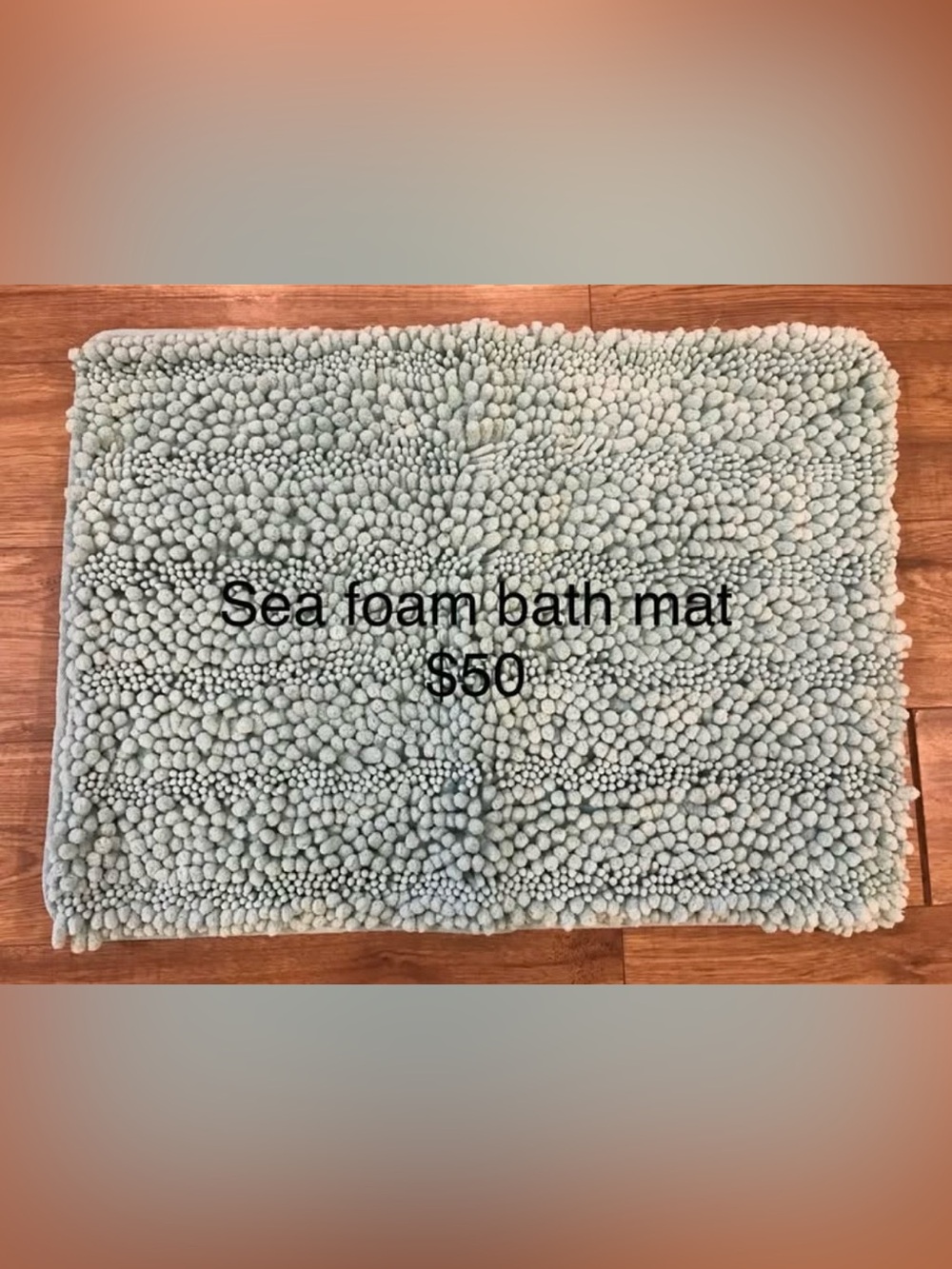 Norwex Sea Foam Bath Mat - Plush Chenille Bathroom Rug
